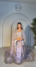 Purple thoub with embroidery ثوب بنفسجي مع شك يدوي