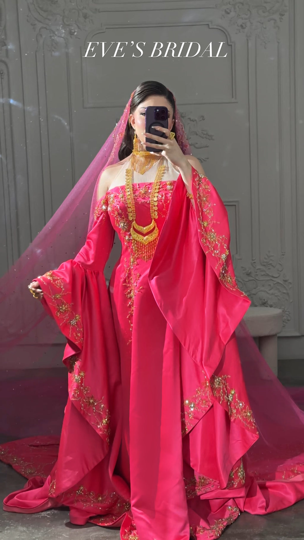 Fuschia pink henna dress