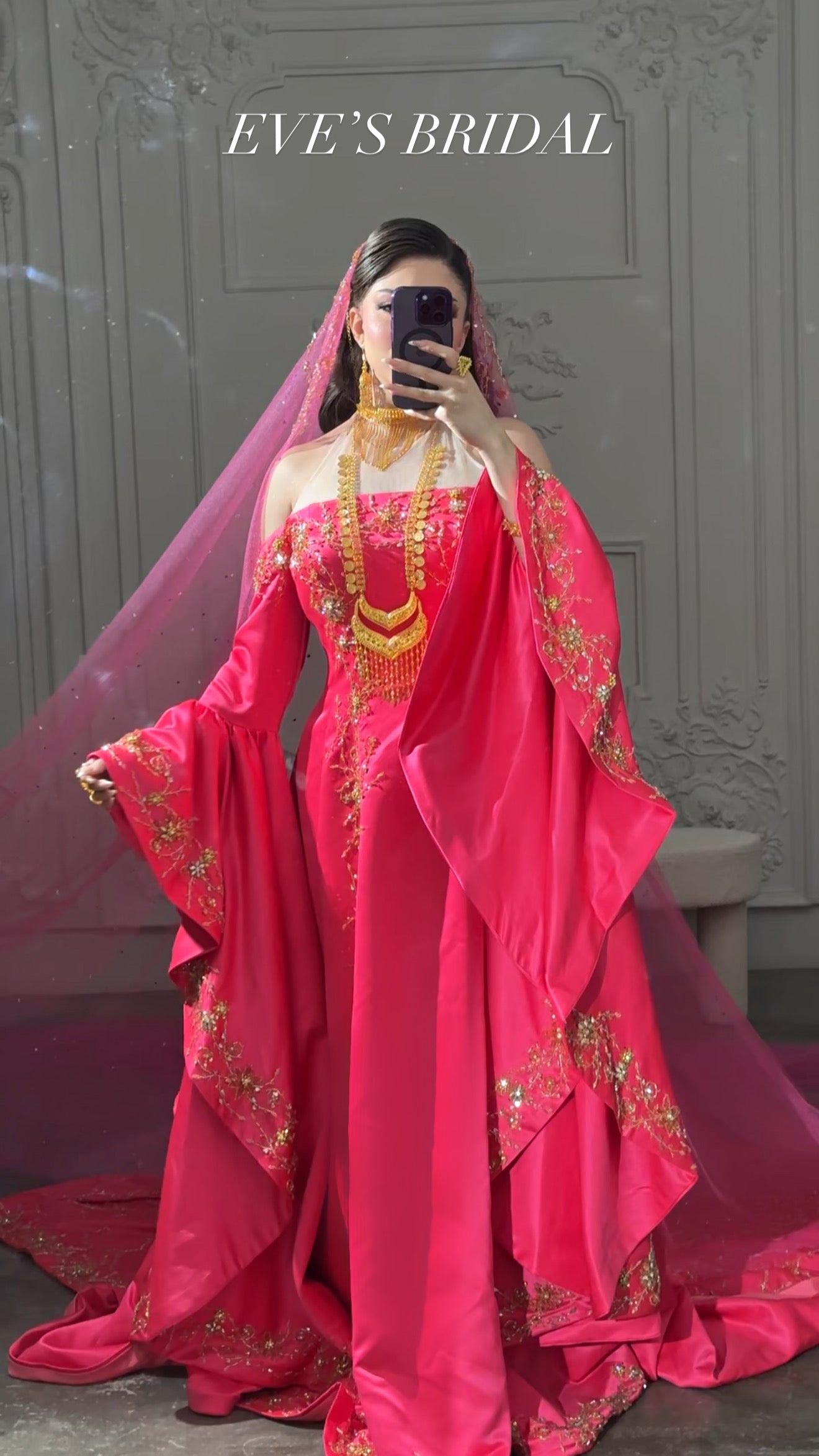 Fuschia pink henna dress