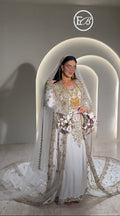 White Malka thoub ثوب ايفز برايدل ابيض و ذهبي