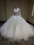 Handmade fully crystal dress over lace فستان كريستال ثقيل باليد مع طرحة فوق دانتيل