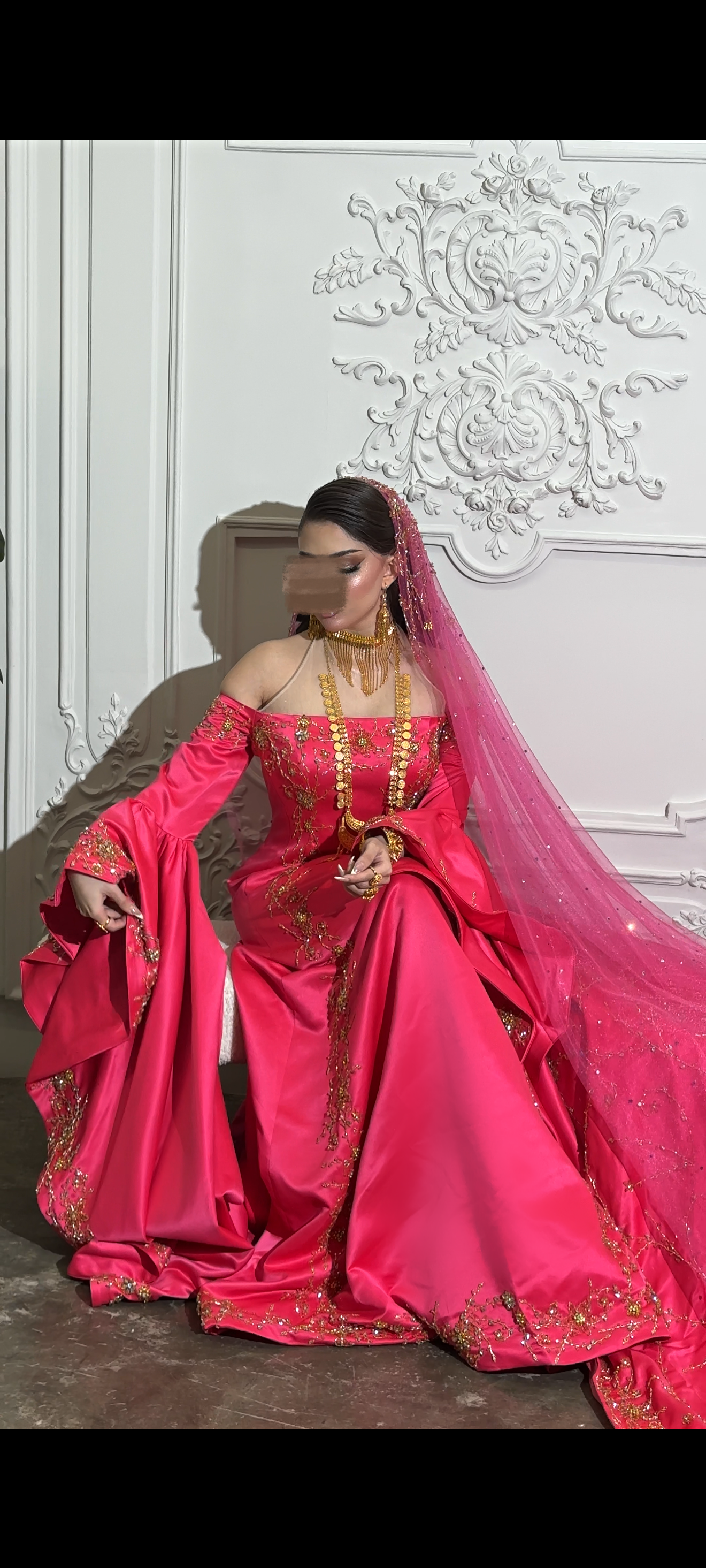 Fuschia pink henna dress