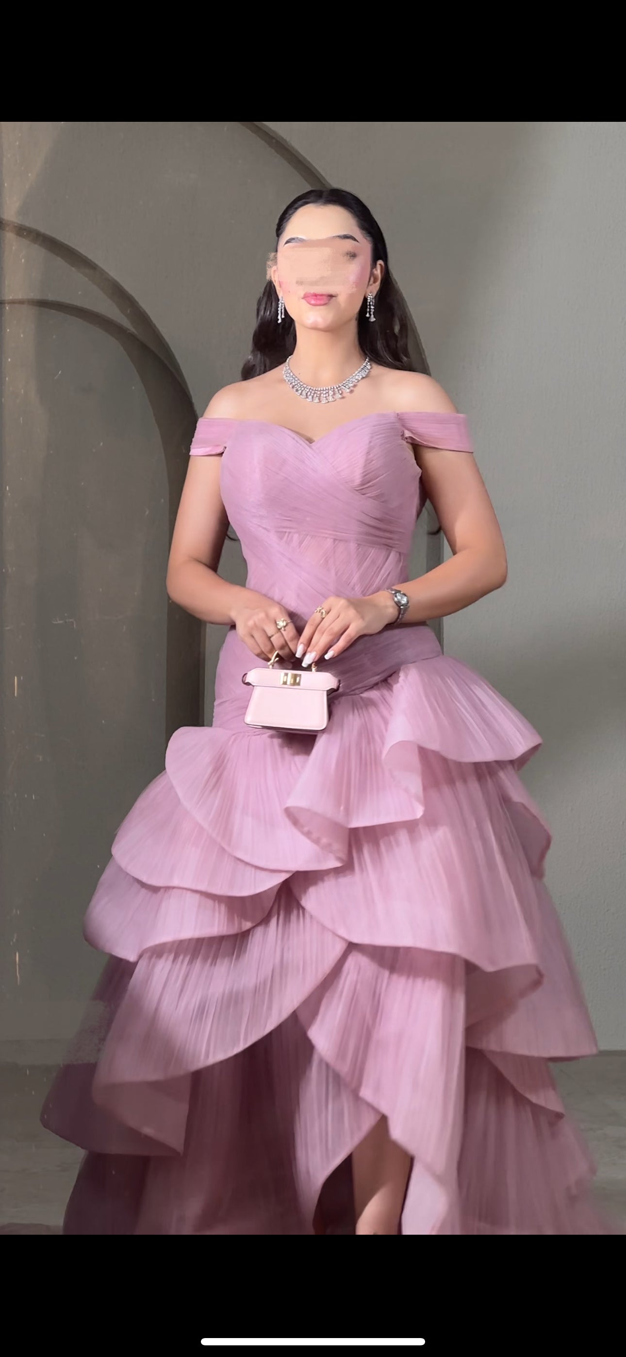 Pink wrap dress فستان زهري بطبقات