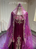 Malka fuschia pink فستان ملكة فوشيه طرحة