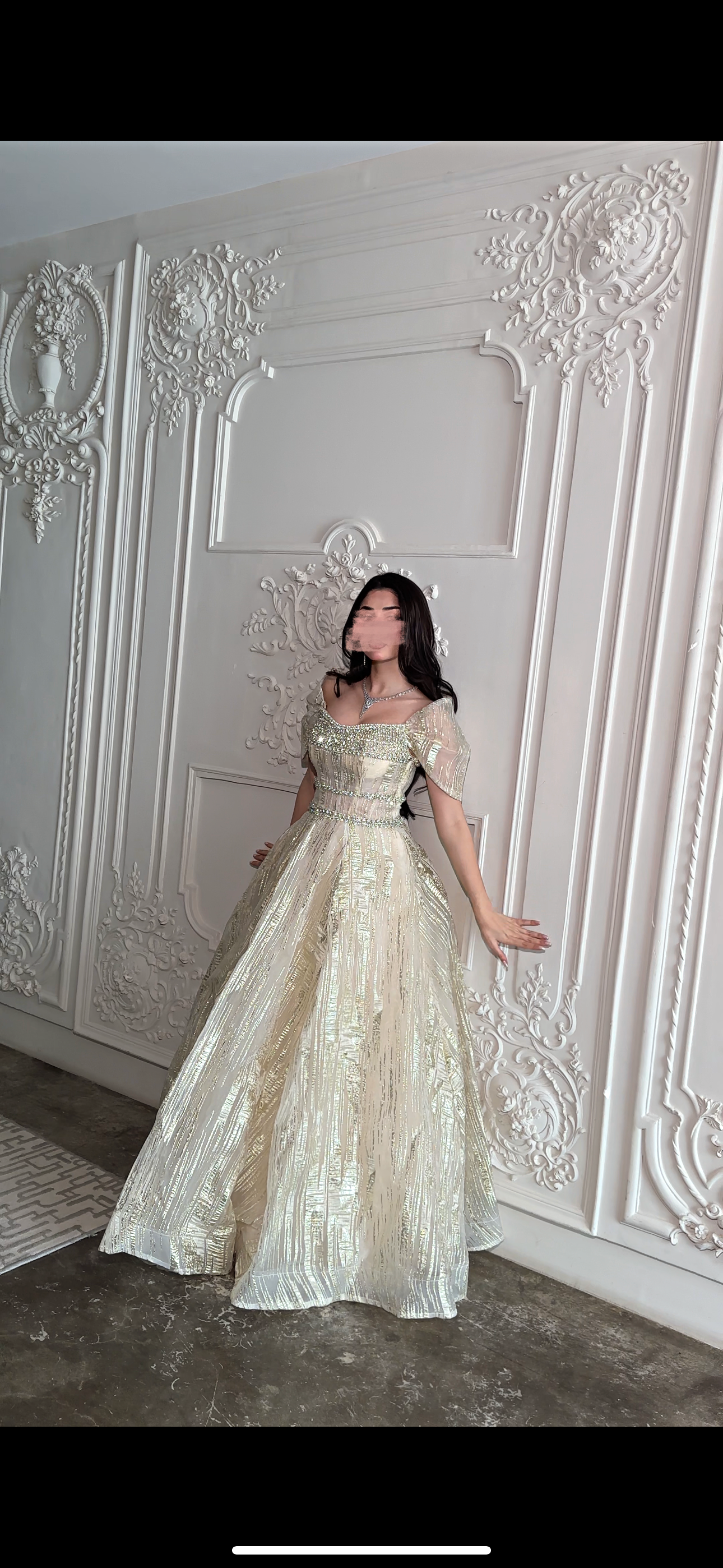 Off white dress فستان اوف وايبت بالكريستال