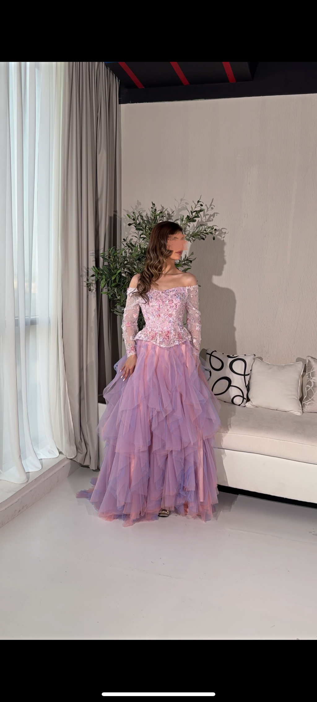 Pink ruffle corset فستان بنك بكورسيت و كسرات