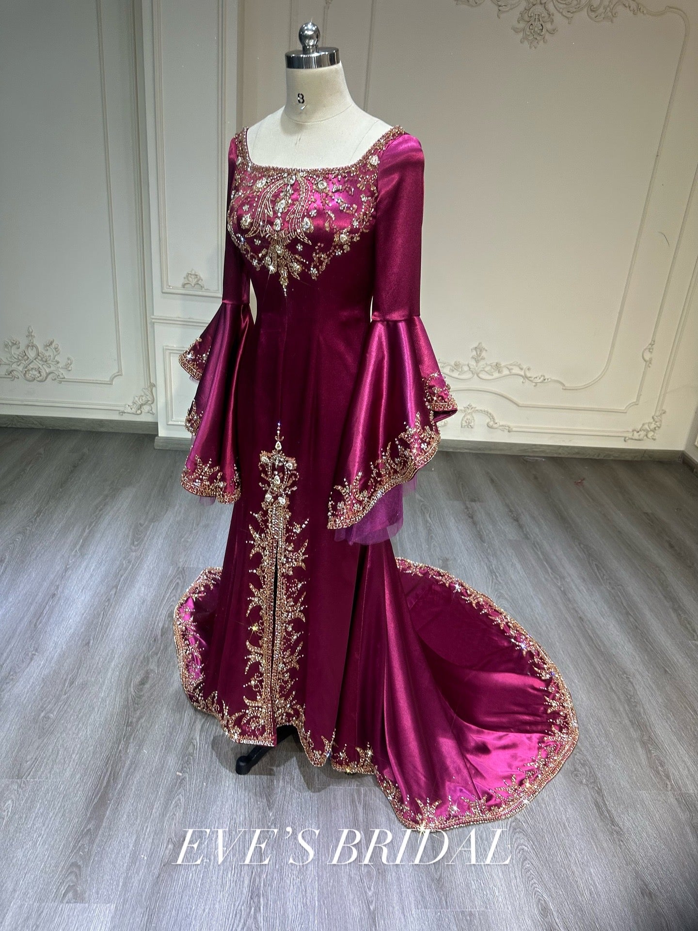 Malka fuschia pink فستان ملكة فوشيه طرحة