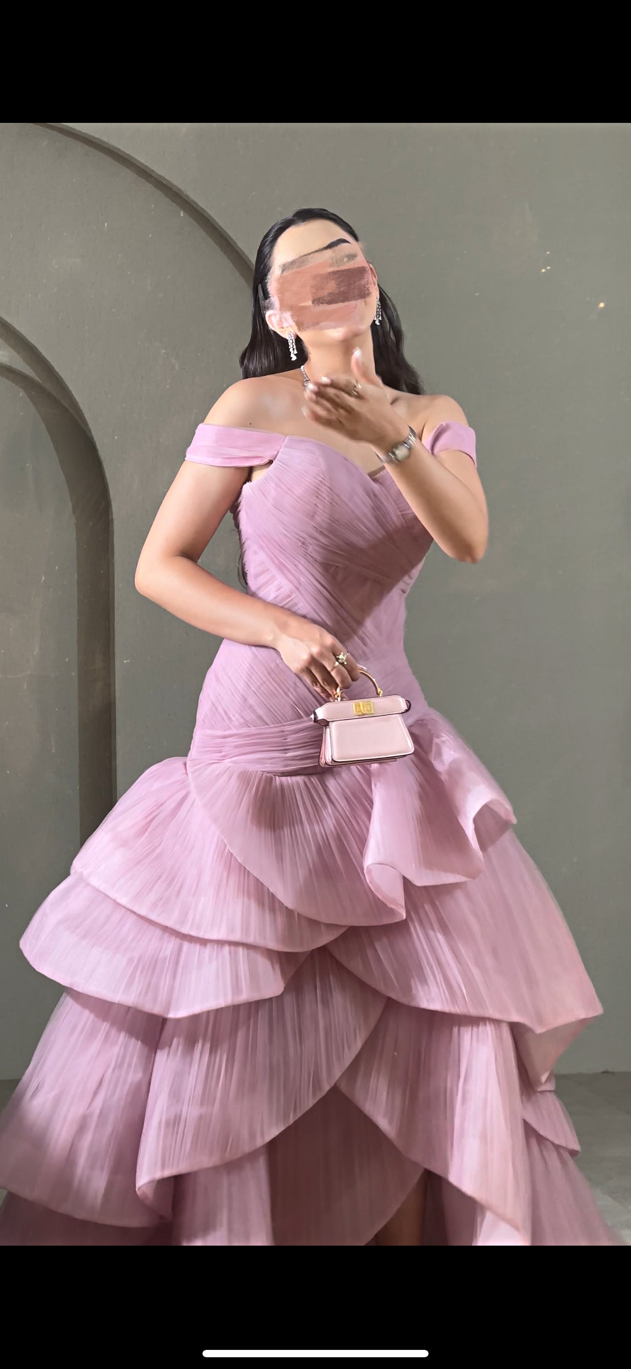 Pink wrap dress فستان زهري بطبقات