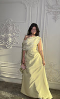 Baby yellow one shoulder dress فستان بيبي يلو