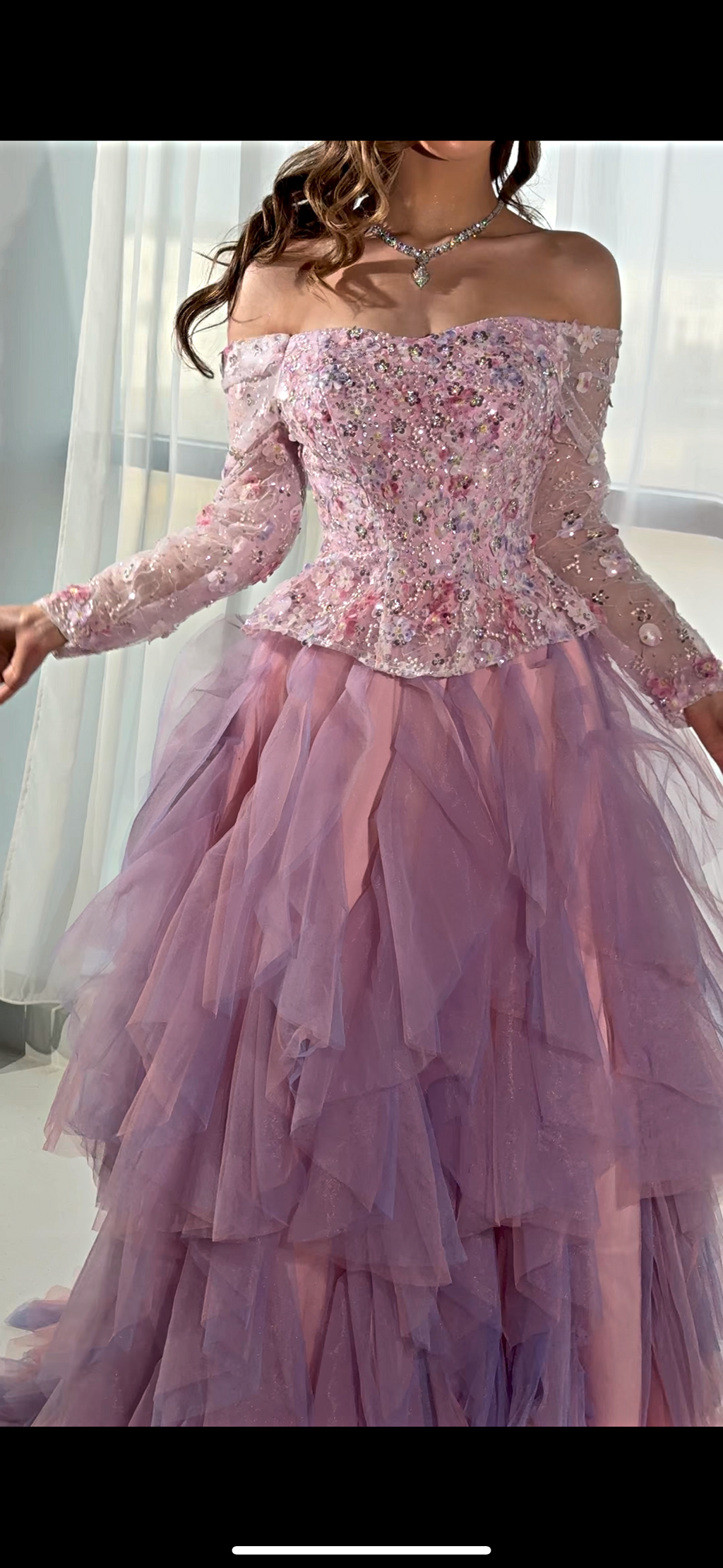 Pink ruffle corset فستان بنك بكورسيت و كسرات