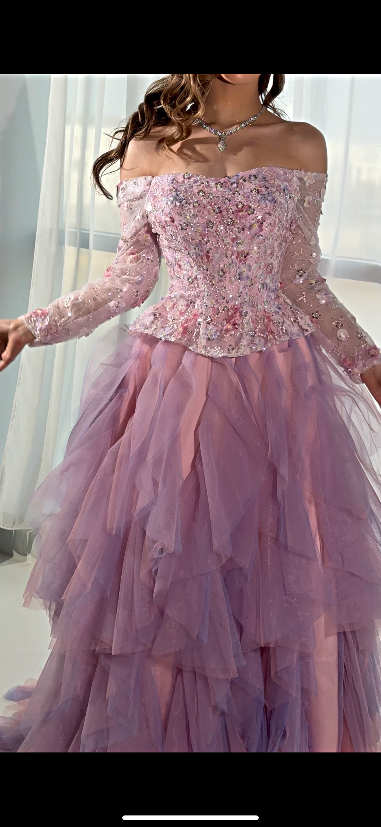 Pink ruffle corset فستان بنك بكورسيت و كسرات