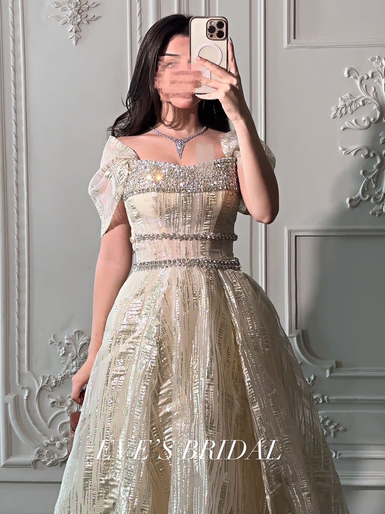 Off white dress فستان اوف وايبت بالكريستال