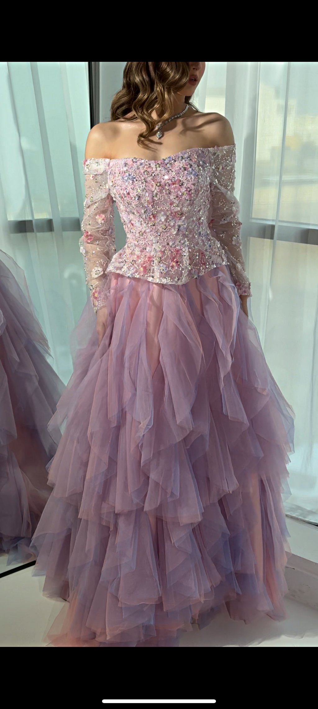 Pink ruffle corset فستان بنك بكورسيت و كسرات